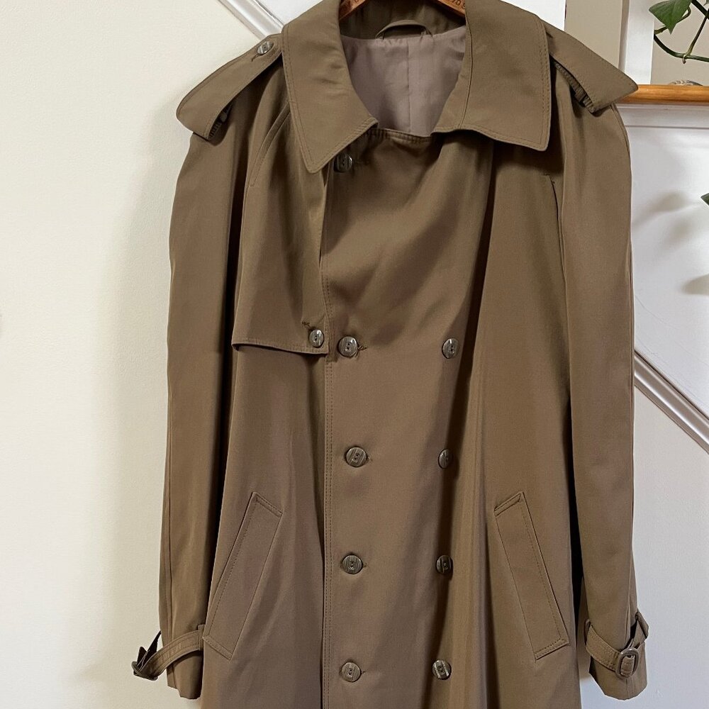 Vintage Men's Khaki Trench Coat, Made in Soviet Union